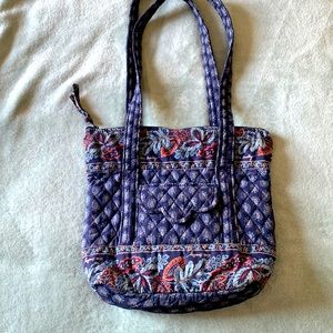 Vera Bradle Navy paisley RARE RETIRED print hand bag tote